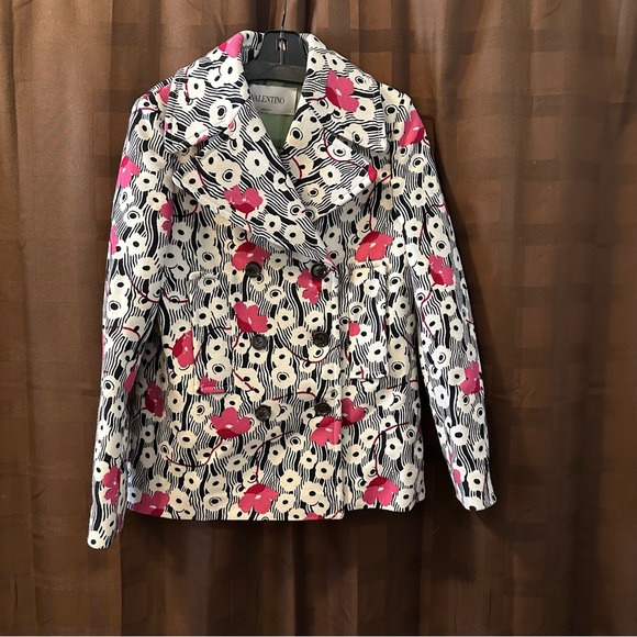 Valentino Caban Floral Wool Blend Blazer Jacket Coat BRAND NEW reg $3980 size 42 - Picture 3 of 12